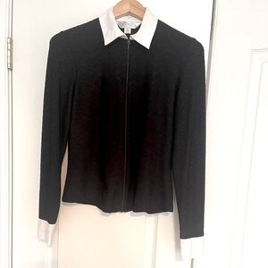 Casual Corner Geometric Design Black Jacket/Top
